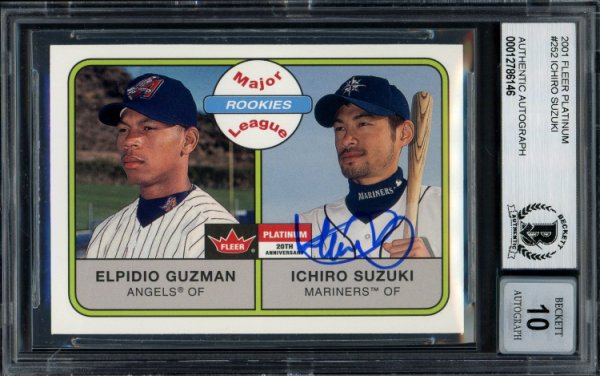 Shop Ichiro Suzuki Seattle Mariners Autographed 2001 Topps Rookie Card #726  Auto Grade Gem Mint 10