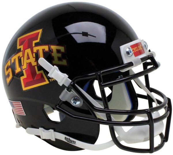 Iowa State Cyclones Full Xp Replica Football Helmet Schutt Black With Red Decal 6998