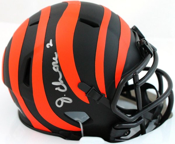 Joe Burrow & Ja'Marr Chase Bengals Signed Authentic Eclipse Helmet