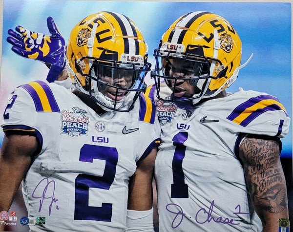 Ja'marr Chase Autographed Signed Ja'marr Chase & Justin Jefferson LSU Tigers 16X20 Photo Beckett