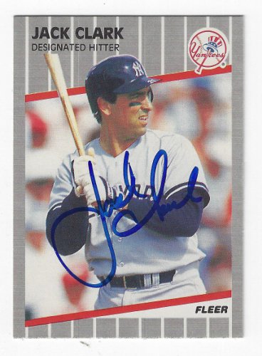 Jack Clark autographed baseball card (St. Louis Cardinals) 1988