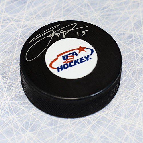 Jack Eichel USA Hockey Autographed Signed Hockey Puck