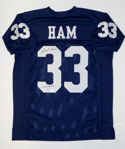 Jack Ham Autographed Pittsburgh Steelers Goal Line Art In Blue