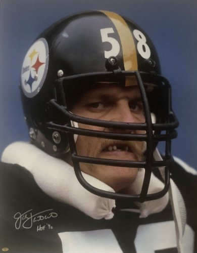 Jack Lambert Autographed Steelers Flat Black Authentic Full-Size Football  Helmet - BAS COA (8 Inscriptions)