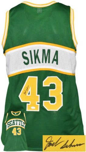 Schwartz Sports Memorabilia Jack Sikma Signed Green Throwback Custom Basketball Jersey w/HOF'19 PSM