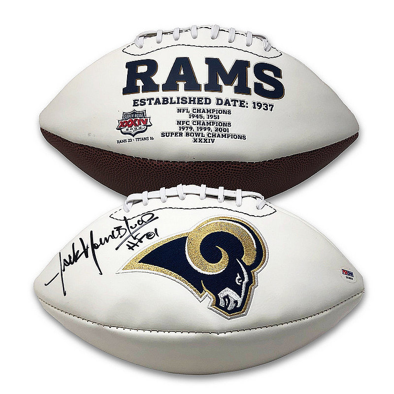 Jack Youngblood Autographed Signed St. Louis Rams Embroidered Logo Football HOF 01 Inscription - PSA/DNA Authentic