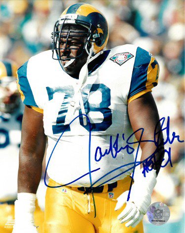 Framed Jackie Slater Autographed Signed Inscribed L.A. Rams Jersey