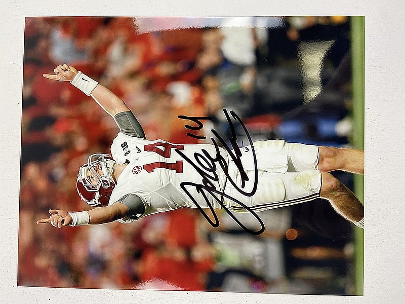 Jake Coker Autographed Alabama Crimson Tide Touchdown 2016 National Championship 8x10 Photo Signed in White - Certified Authentic