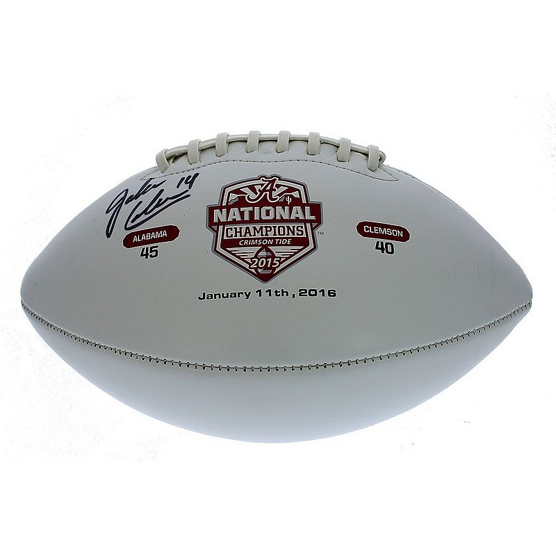Jake Coker Autographed Signed Alabama Crimson Tide National Championship Commemorative White Panel Football - Certified Authentic