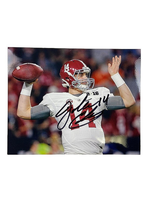 Jake Coker Autographed Signed Alabama Crimson Tide Warming up before 2016 National Championship 8x10 Photo - Certified Authentic