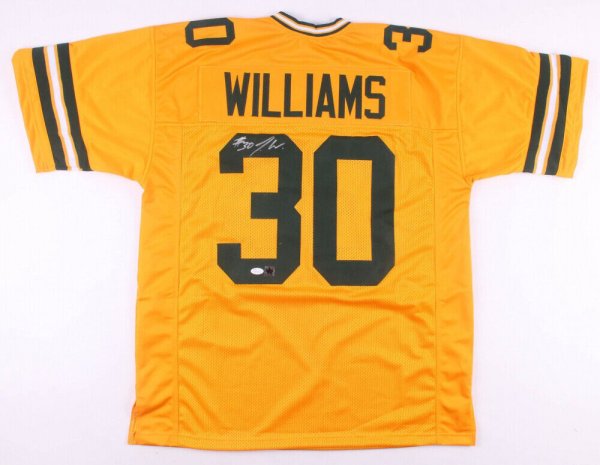 Jamaal Williams Autographed Signed Packers Throwback Jersey (JSA COA) 2017  4Th Rd Pk Rb/Byu