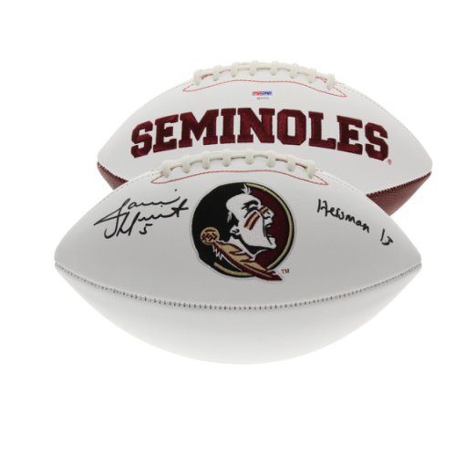 Jameis Winston Florida State Seminoles Autographed Signed White Panel Logo Football with Heisman 13 Inscription - PSA/DNA Authentication