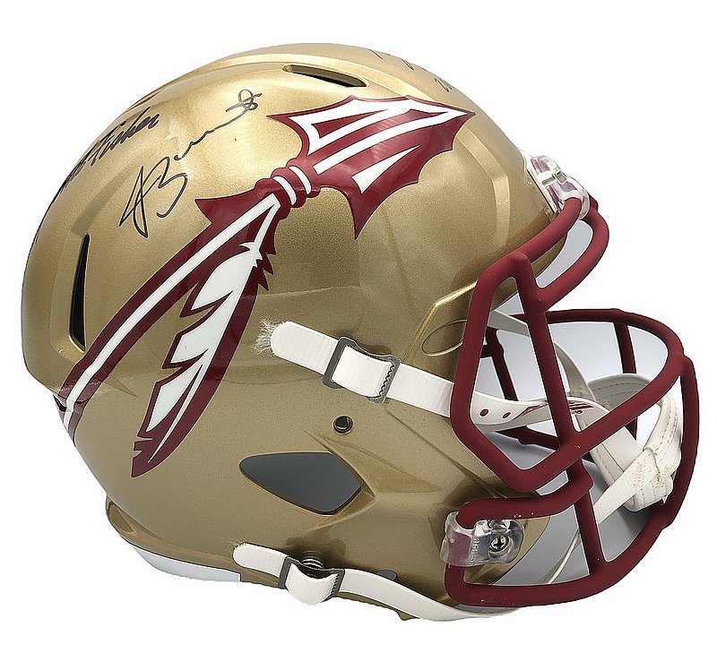 Jameis Winston, Kelvin Benjamin, Jimbo Fisher Autographed Signed Florida State Semioles 2013 National Champs Riddell Speed Full Size Replica Helmet with 2013 Natl Champs Inscription - JSA & PSA/DNA Authentic