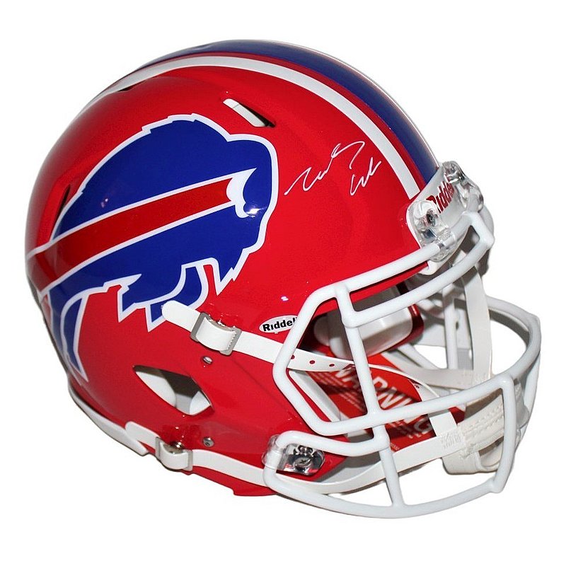 James Cook Autographed Signed Buffalo Bills Riddell 1990's Red Throwback Speed Authentic Helmet - Beckett QR Authentic