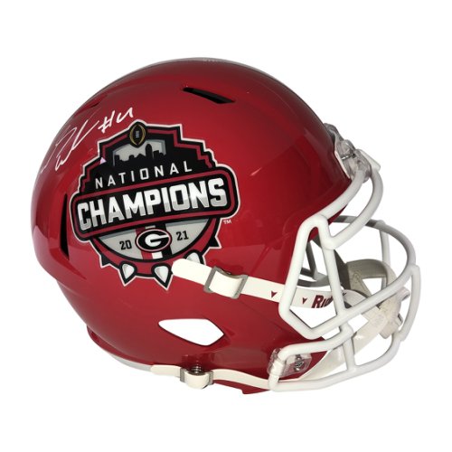 James Cook III Autographed Signed Georgia Bulldogs 2021 National Champions Riddell Speed Full Size Replica Helmet - Beckett QR Authentic