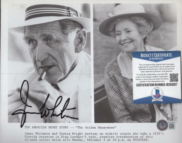 James Whitmore Autographed Signed Acting Legend 8X10 Photo Beckett
