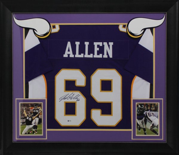 JARED ALLEN AUTOGRAPHED MINNESOTA VIKINGS JERSEY JSA READ