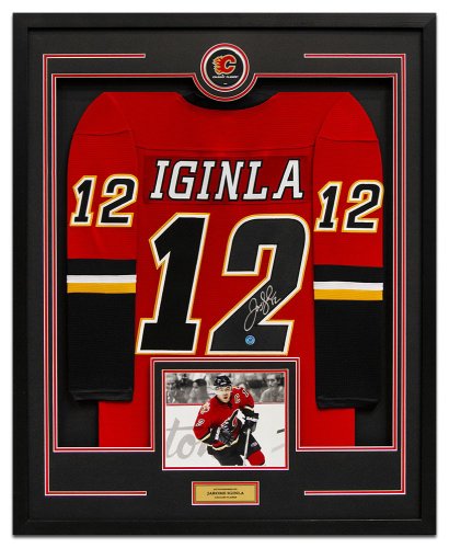 Jarome Iginla Autographed Calgary Flames Reebok Jersey w/HOF 20 Inscription  - NHL Auctions