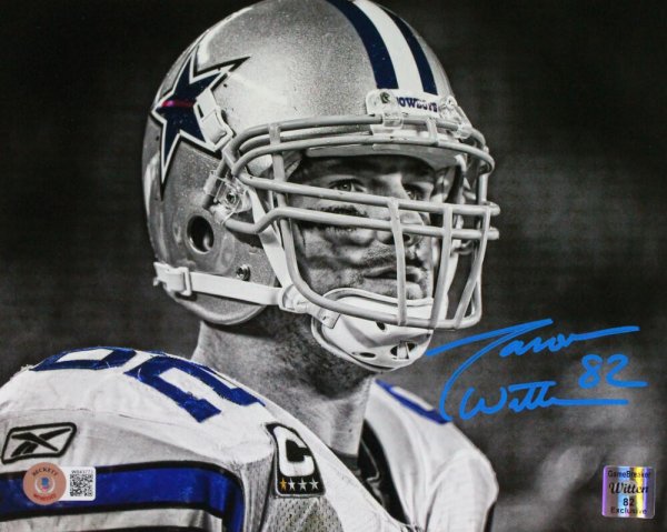 Jason Witten Autographed Blue Dallas Jersey - Beautifully Matted and Framed  - Hand Signed By Witten and Certified Authentic by Beckett - Includes