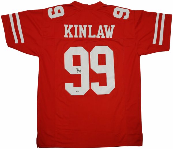 The Jersey Source Autographs Javon Kinlaw Autographed White Color Rush Pro Style Jersey - Beckett W Auth *R9