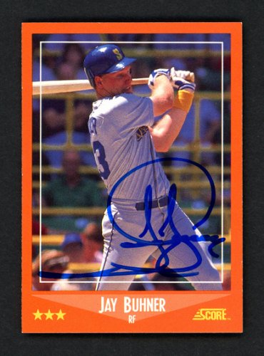 Jay Buhner autographed baseball card (Seattle Mariners) 1996
