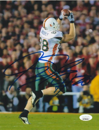 Jeremy Shockey Autographed/Signed Miami Hurricanes Green XL Jersey