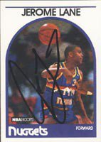 Jerome Lane Denver Nuggets 1989 Hoops Autographed Signed Card - Rookie Card.  This item comes with a certificate of authenticity from Autograph-Sports.