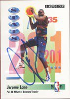 Jerome Lane Denver Nuggets 1991 Skybox Rebound Leader Autographed Signed Card.  This item comes with a certificate of authenticity from Autograph-Sports.