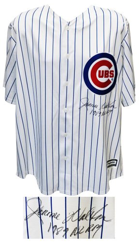 Jerome Walton Autographed Signed Chicago Cubs Majestic White Pinstripe  Replica Baseball Jersey w/1989 NL ROY