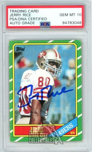Jerry Rice San Francisco 49ers Autographed 1986 Topps #161 Beckett Fanatics  Witnessed Authenticated 10 Rookie Card - Football Slabbed Autographed  Rookie Cards at 's Sports Collectibles Store