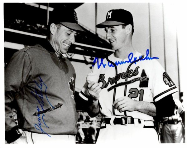 Jerry Staley Autographed Signed & Warren Spahn 8X10 Photo - Autographs