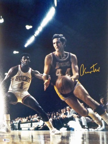 jerry west autographed basketball