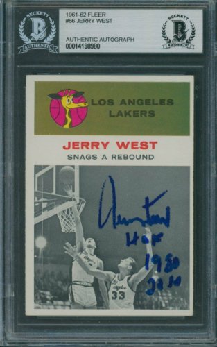 Jerry West Autographed Signed 1961/62 Fleer #66 Beckett Authentic Autograph 8980