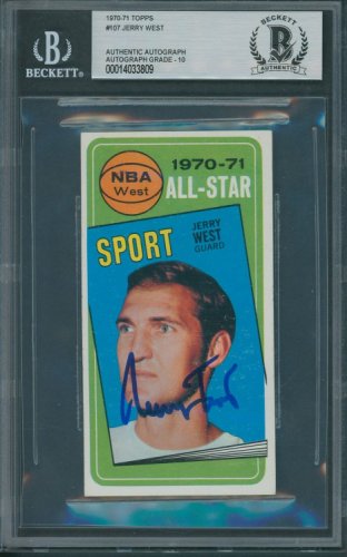 Jerry West Autographed Signed 1970/71 Topps #107 Beckett Authentic Auto 10 3809