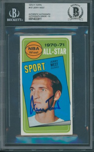 Jerry West Autographed Signed 1970/71 Topps #107 Beckett Authentic Auto 10 3811