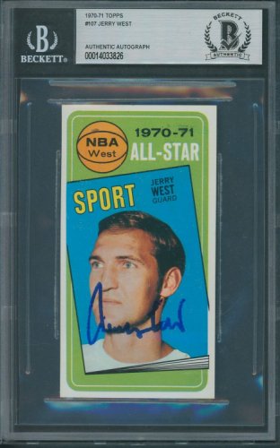 Jerry West Autographed Signed 1970/71 Topps #107 Beckett Authentic Autograph 3826