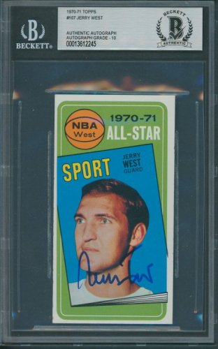 Jerry West Autographed Signed 1970/71 Topps #107 Beckett Authentic Autograph Auto 10 2245