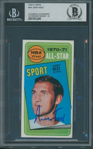 Jerry West Autographed Signed 1970/71 Topps #107 Beckett Authentic Autograph Auto 10 2249