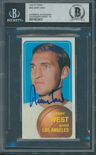 Jerry West Autographed Signed 1970/71 Topps #160 Beckett Authentic Auto 10 3812