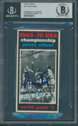 Jerry West Autographed Signed 1970/71 Topps #171 Beckett Authentic Auto 10 3813