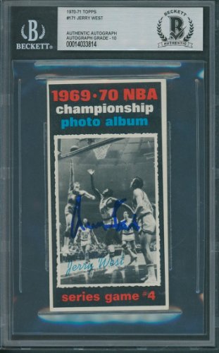 Jerry West Autographed Signed 1970/71 Topps #171 Beckett Authentic Auto 10 3814