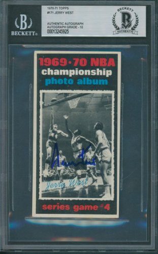 Jerry West Autographed Signed 1970/71 Topps #171 Beckett Authentic Autograph Auto 10 5925