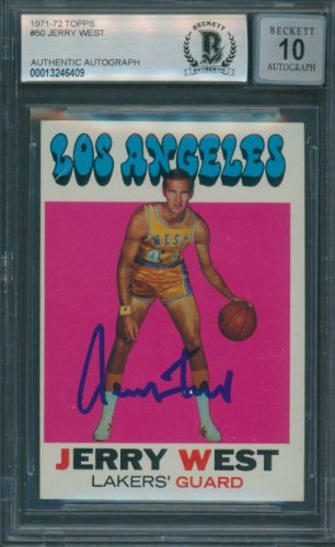Jerry West Autographed Signed 1971/72 Topps #50 Beckett Authentic Auto 10 6409