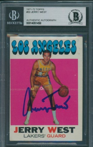 Jerry West Autographed Signed 1971/72 Topps #50 Beckett Authentic Autograph 1458