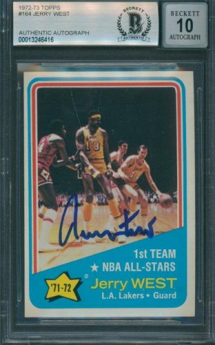 Jerry West Autographed Signed 1972/73 Topps #164 Beckett Authentic Auto 10 6416