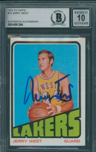 Jerry West Autographed Signed 1972/73 Topps #75 Beckett Authentic Auto 10 1264
