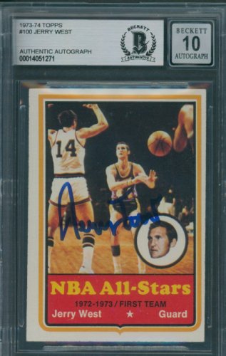 Jerry West Autographed Signed 1973/74 Topps #100 Beckett Authentic Auto 10 1271