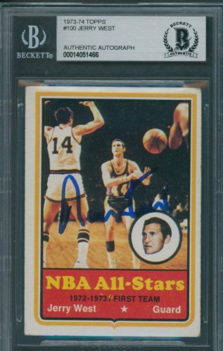 Jerry West Autographed Signed 1973/74 Topps #100 Beckett Authentic Autograph 1466