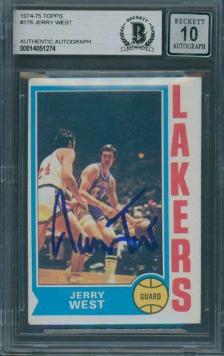 Jerry West Autographed Signed 1974/75 Topps #176 Beckett Authentic Auto 10 1274