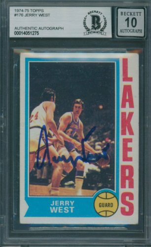 Jerry West Autographed Signed 1974/75 Topps #176 Beckett Authentic Auto 10 1275